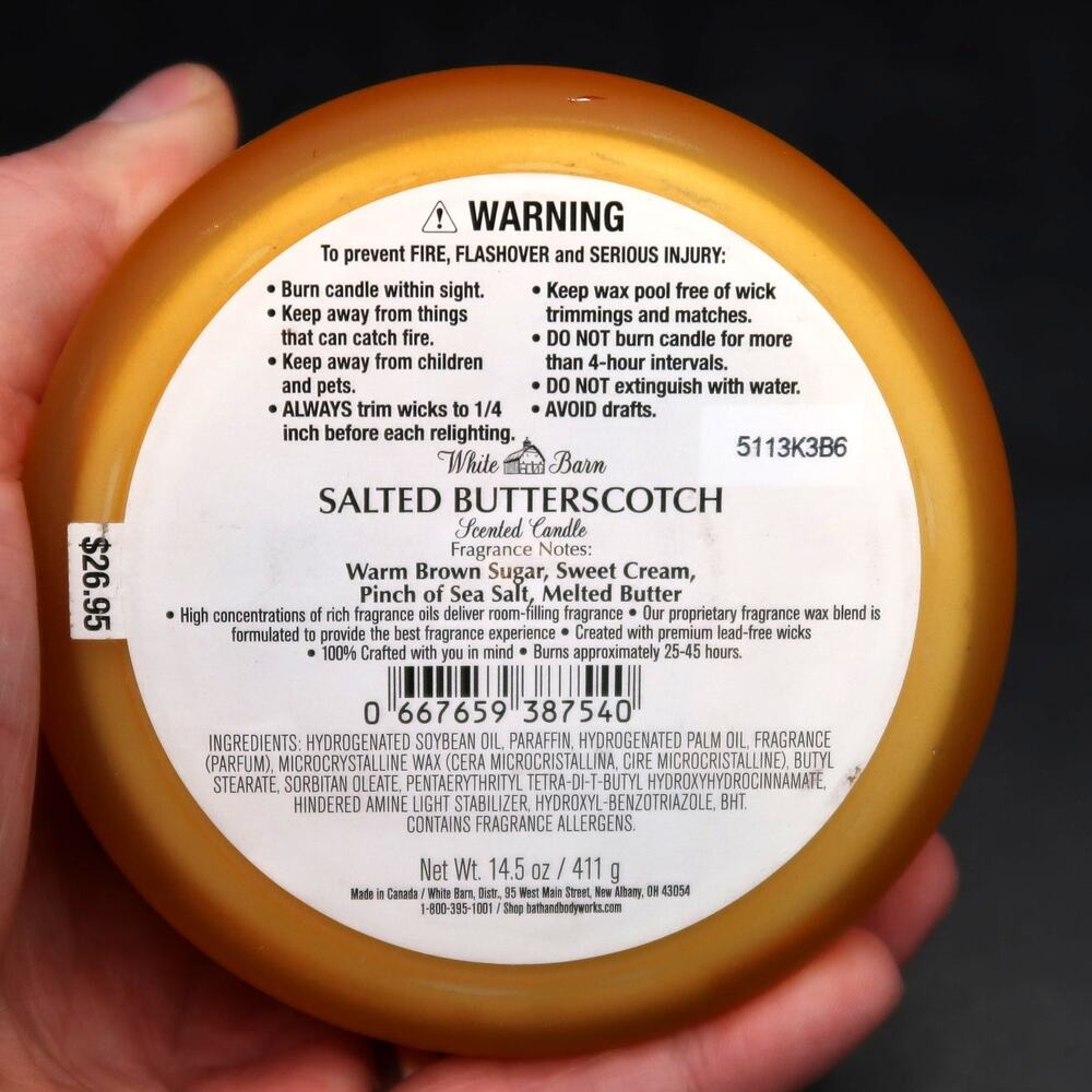 White Barn Salted Butterscotch 3 Wick Jar Candle 14.5 OZ 25-45 Hr Home Fragrance - Picture 5 of 5
